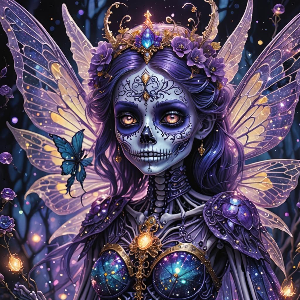 Beautiful Purple Skeleton Fairy