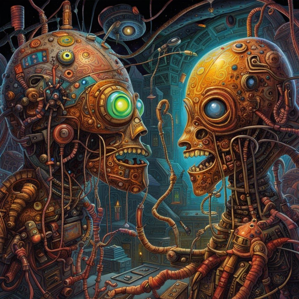 Intricate Sci-Fi Horror Artwork in Enigmatic Style