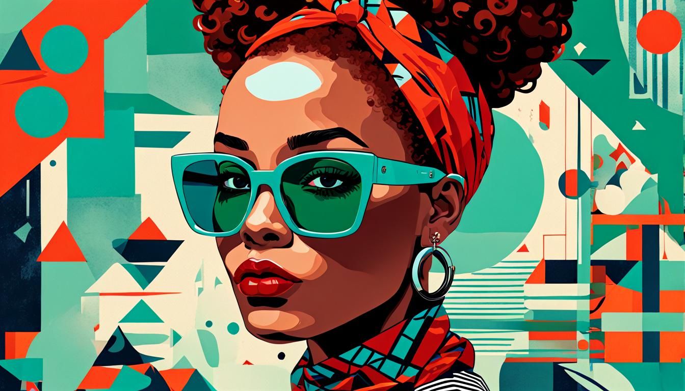 Pop Art Portrait of a Woman with Red Hair