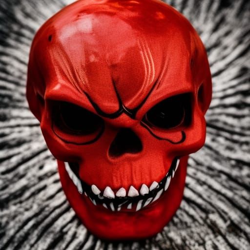 Fiery Red Skull: Professional Photography