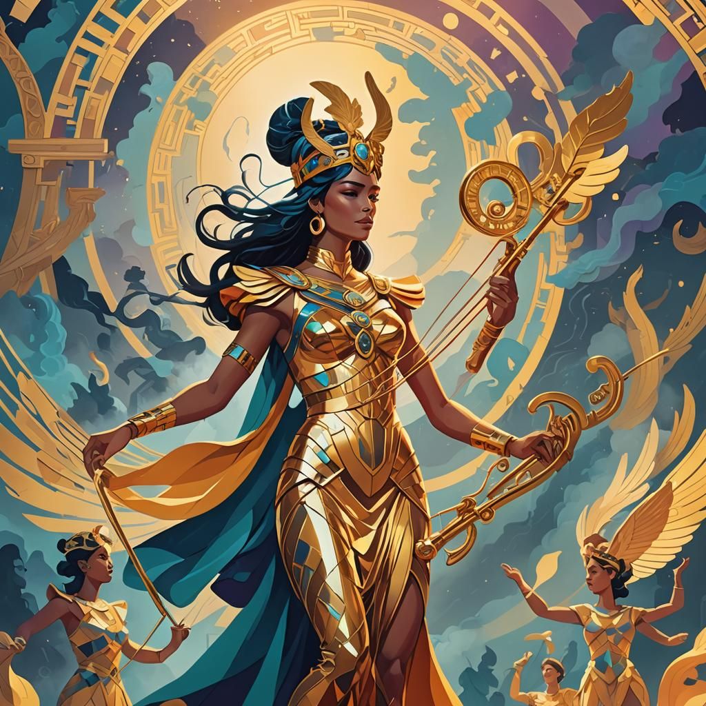 Hermes and Ariadne Stage Show in Pop Art Style