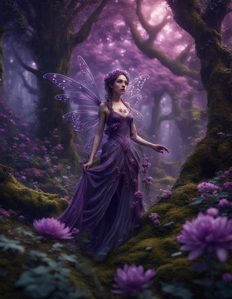 Purple Forest Fairy Fantasy Concept Art