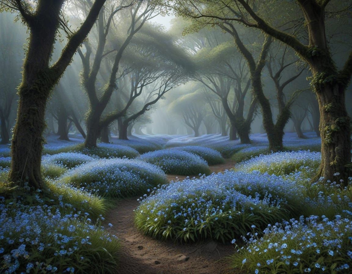 Whimsical Enchanted Garden in Pastel Hues