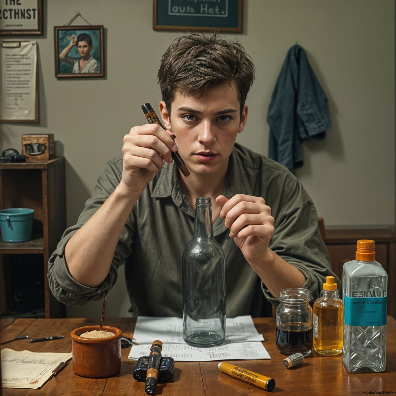 Hitting a Bottle with a Pen