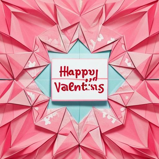 Origami Heart for Valentine's Day in Papercraft Style