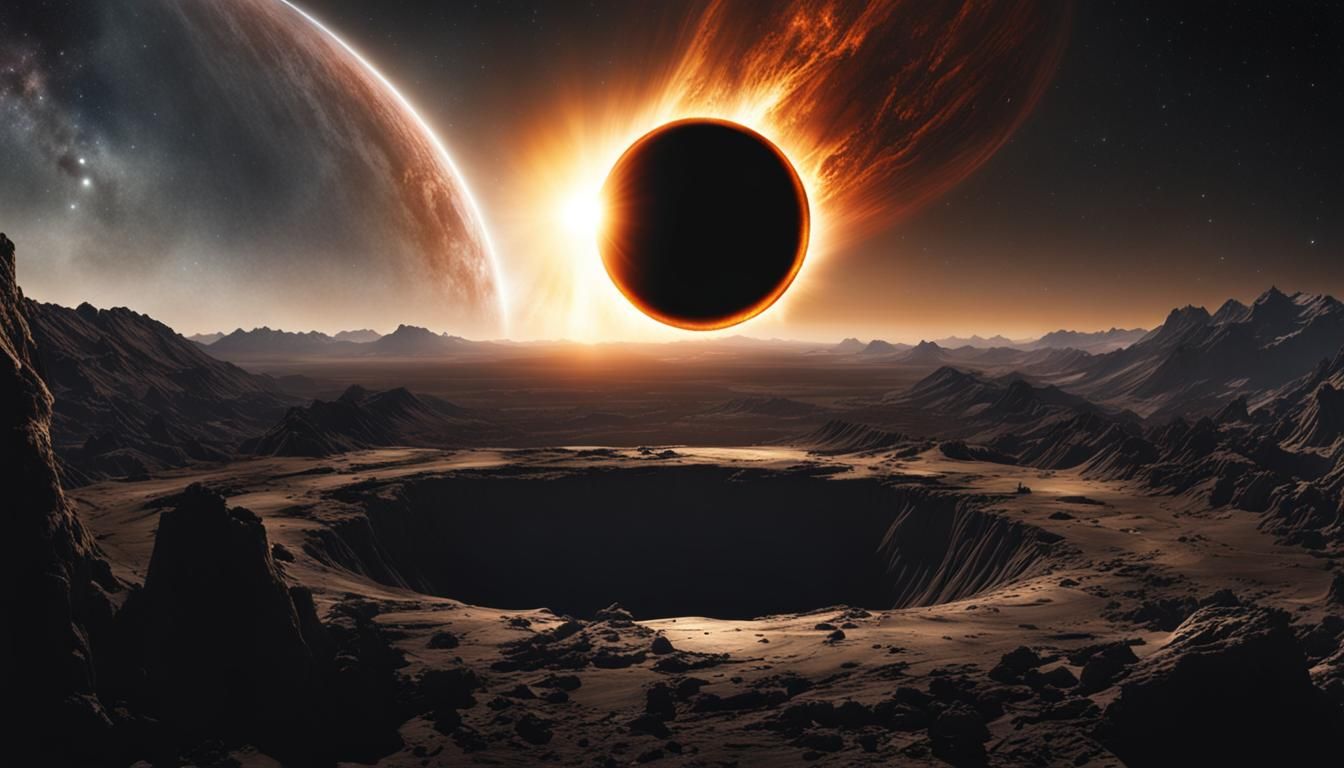 Spectacular Solar Eclipse Beside a Black Hole