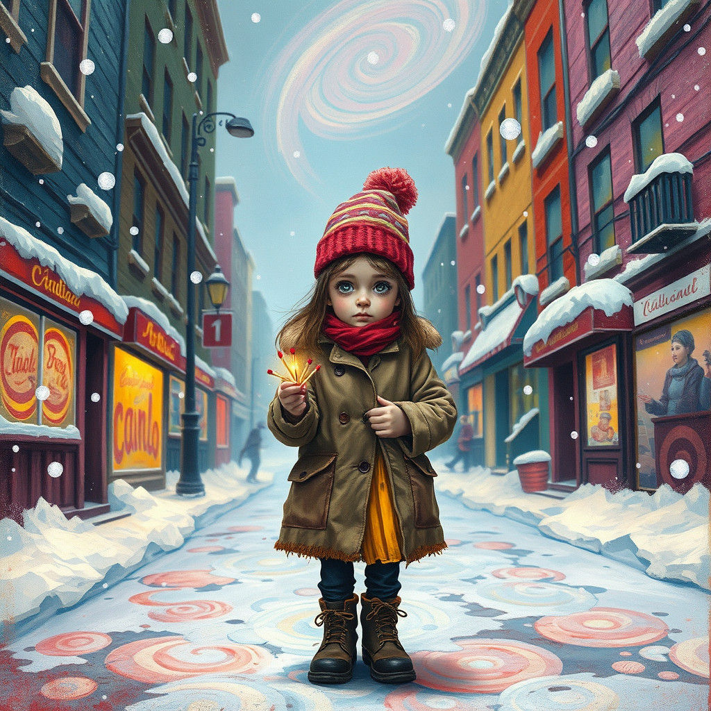 Whimsical Girl in Candy-Colored Wonderland