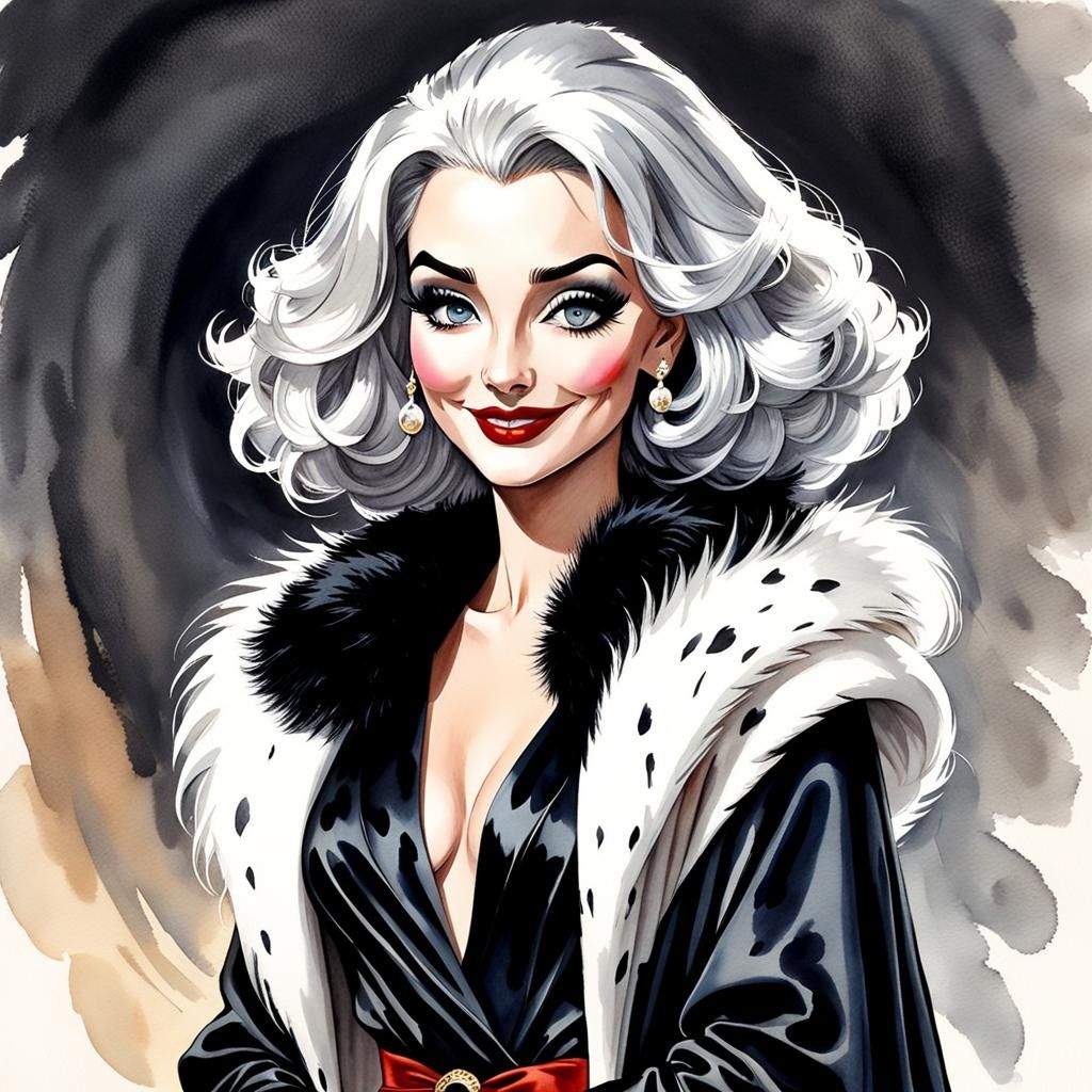 Cute Cruella de Vil from 101 Dalmatians movie