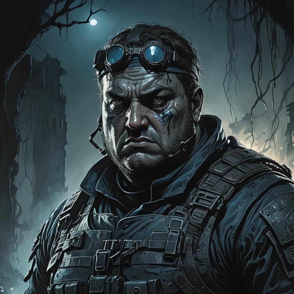 Dark Fantasy Operative Wakes in Eerie Light