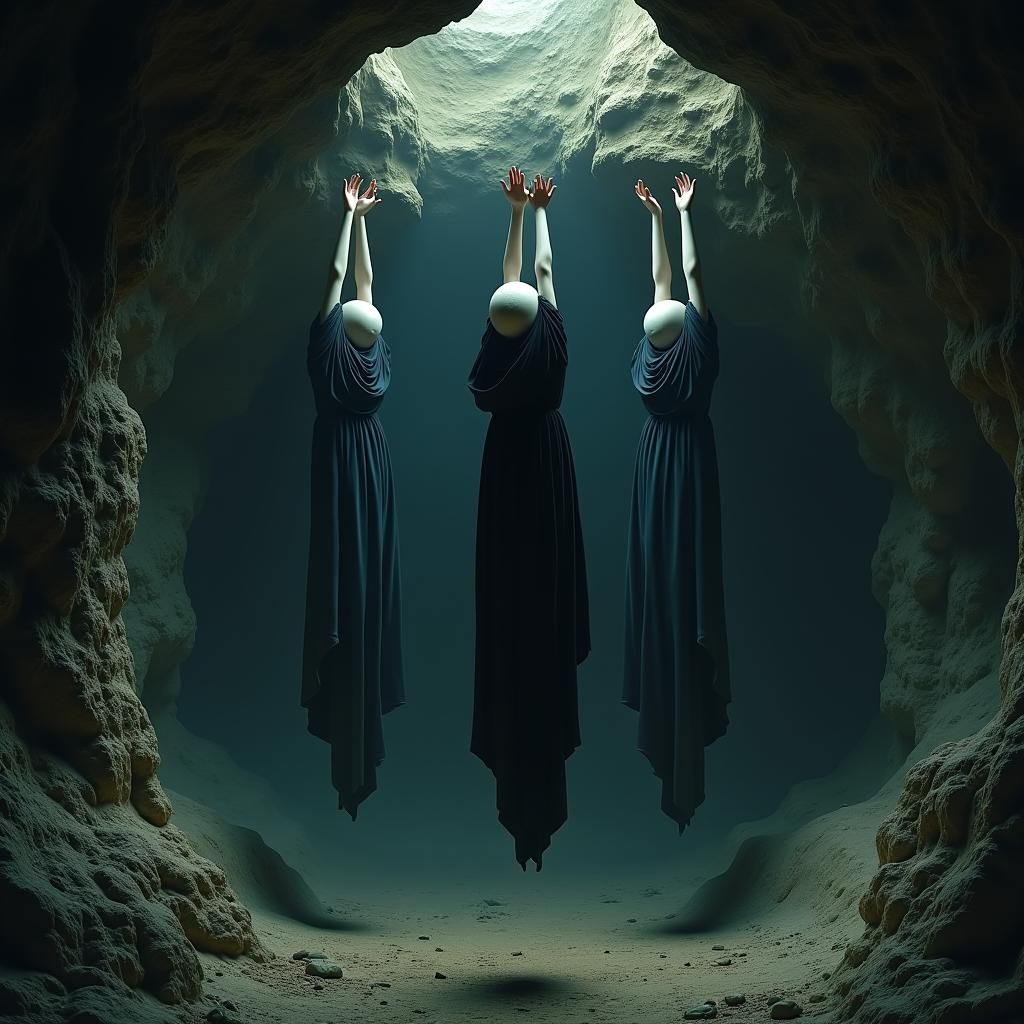 Witches Sleeping Upside Down in Ancient Cave
