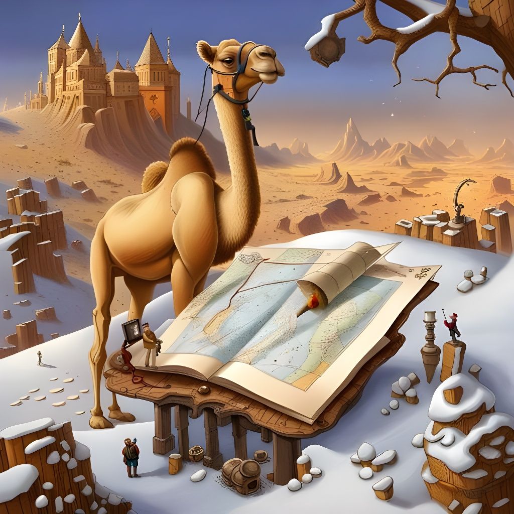 Camel Contemplates Map at the End of Time