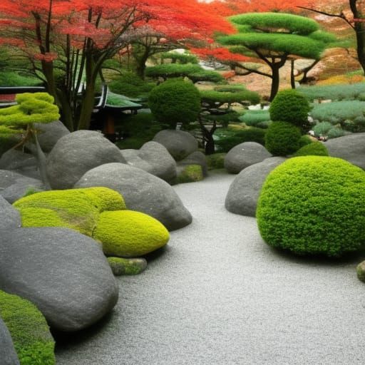 Zen Japanese Stone Garden Image
