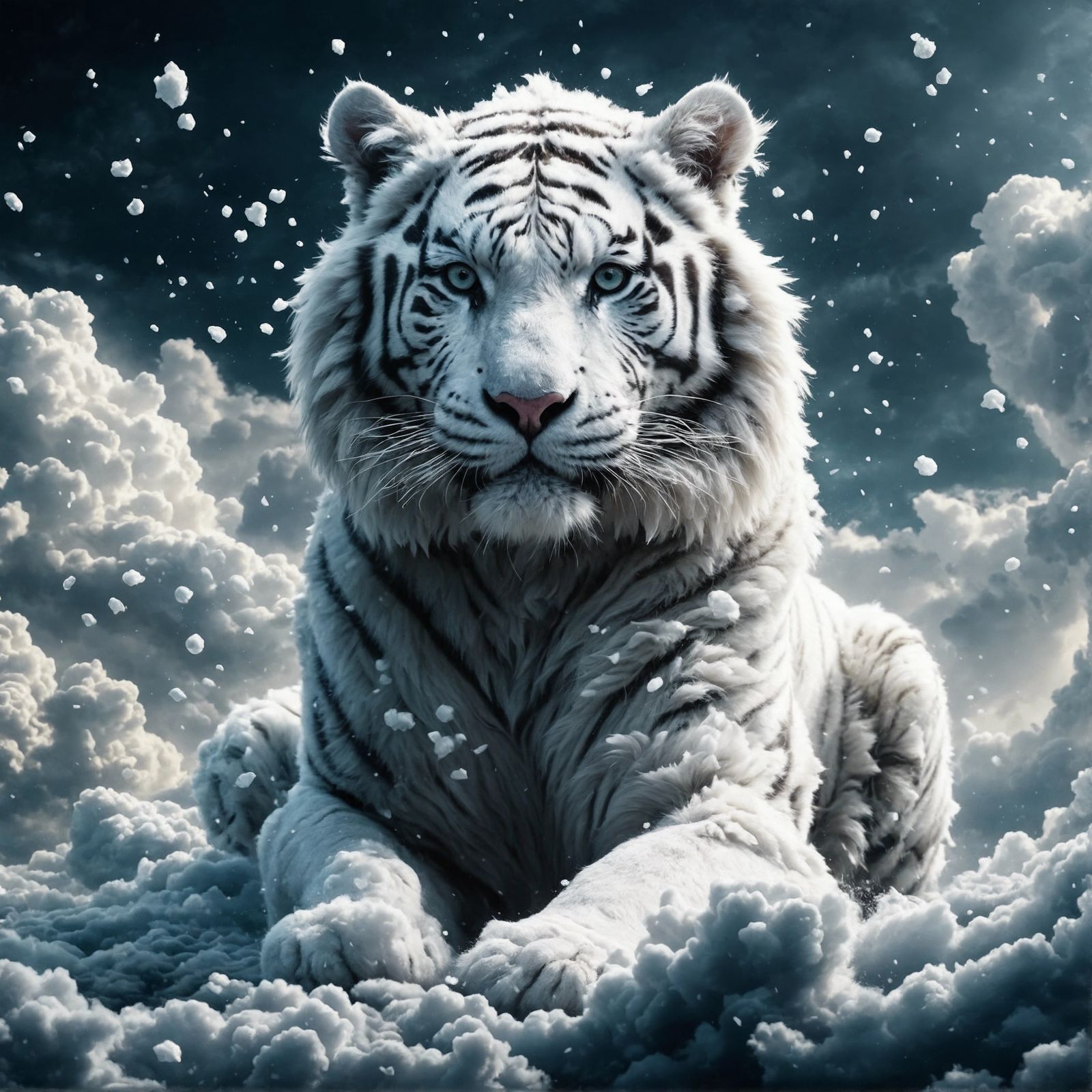 White Tiger in the Clouds