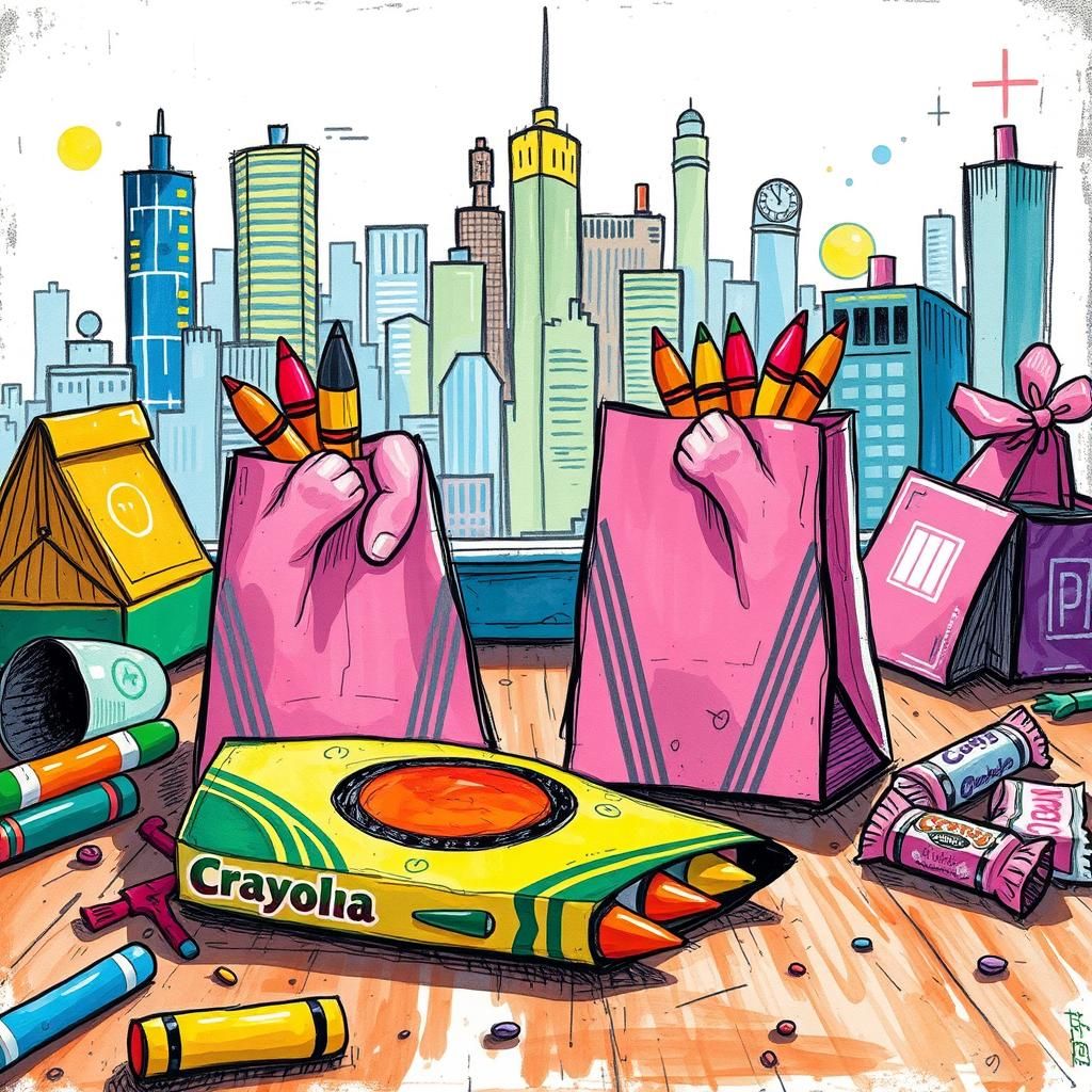 Child's Overconsumption in a Whimsical Style