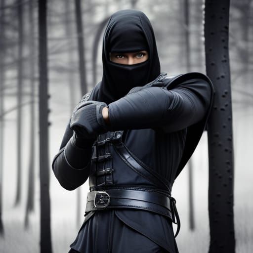 Ninja in a forest - Stable Diffusion XL