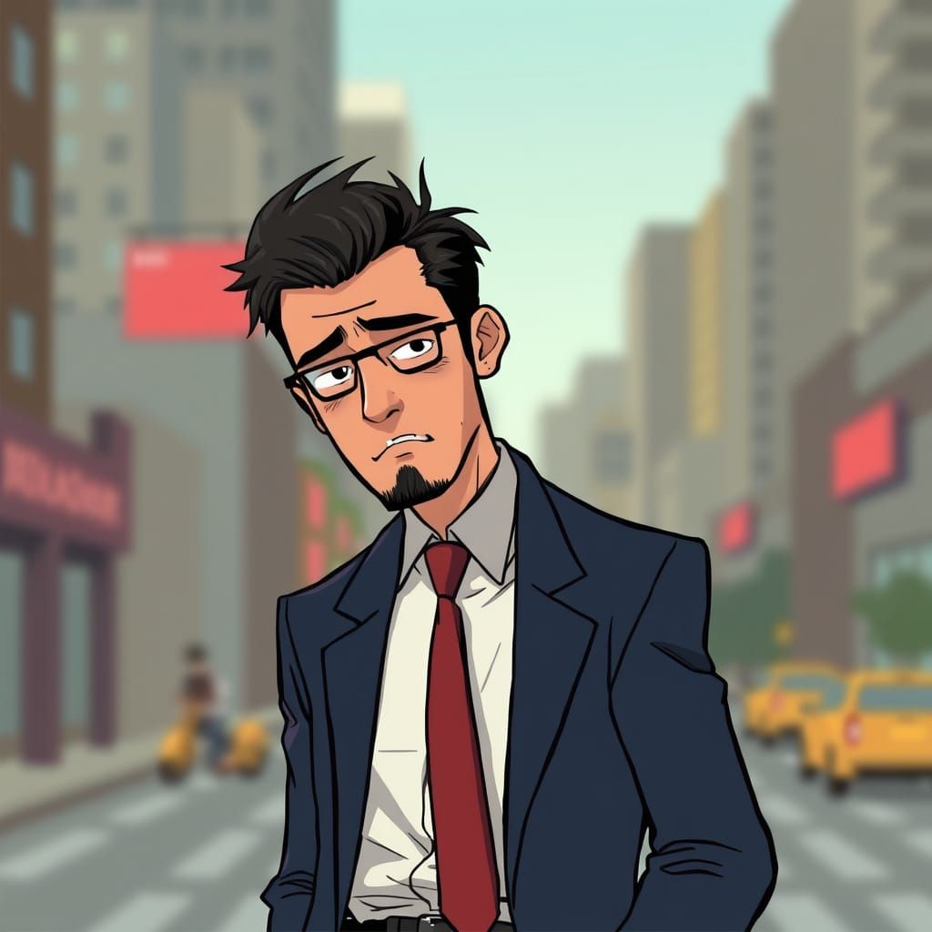 Regretful Missed Appointment in Stylized Illustration