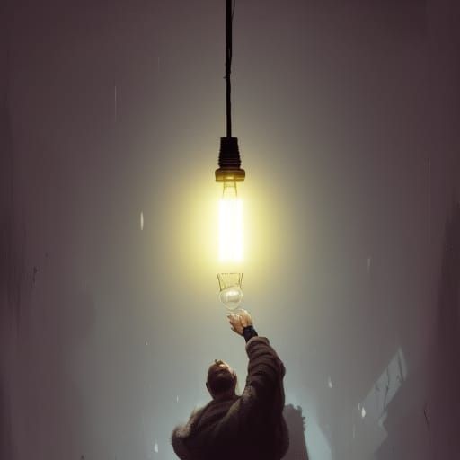 Electric Light Bulb in Dark Fantasy Style