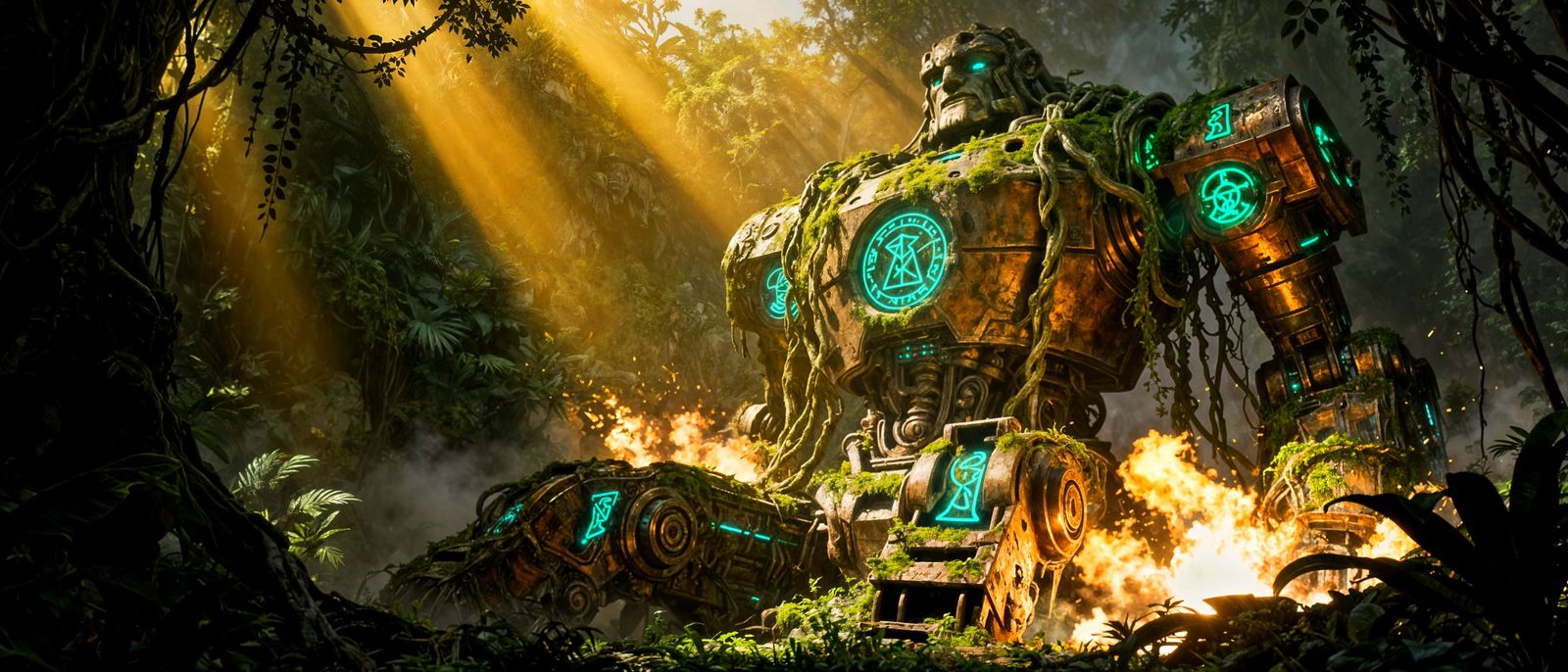 Colossal Ancient Automaton Awakens in Jungle