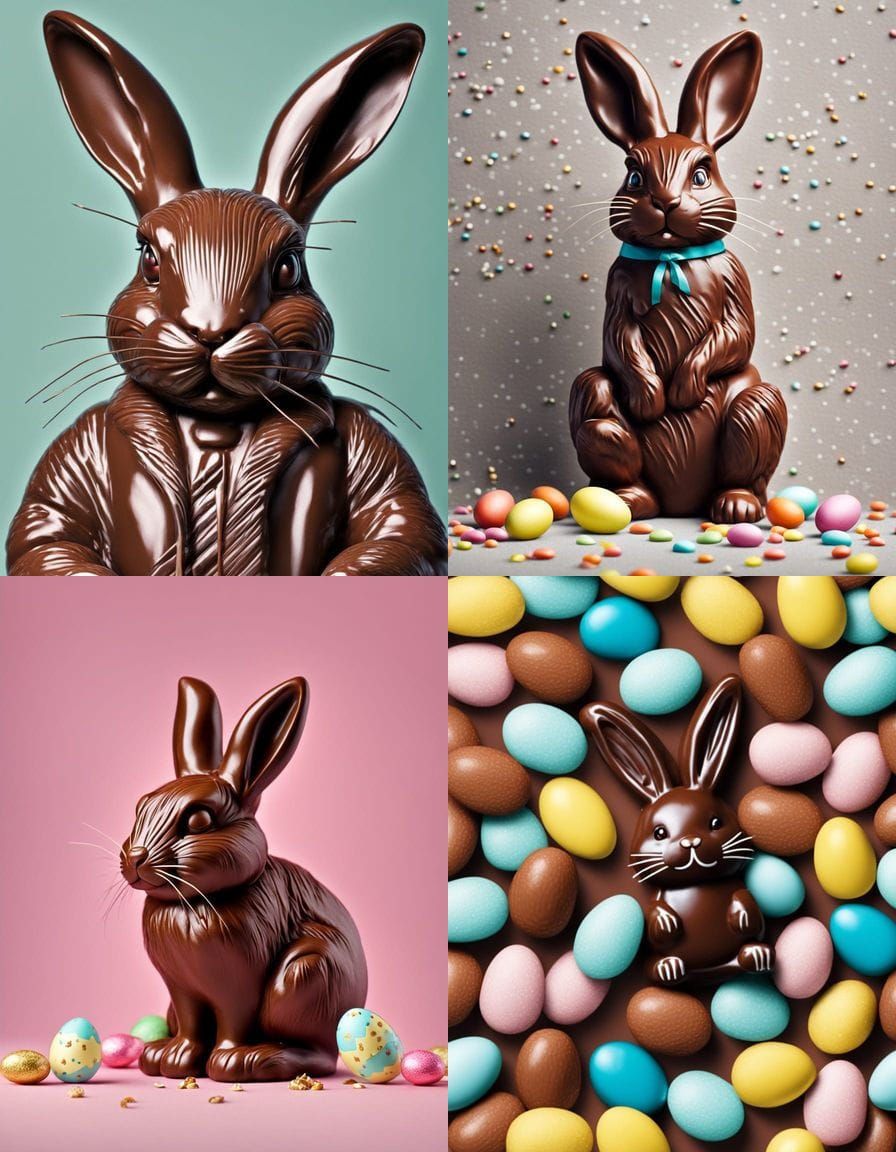 Surrealistic Easter Bunny Chocolate Treat