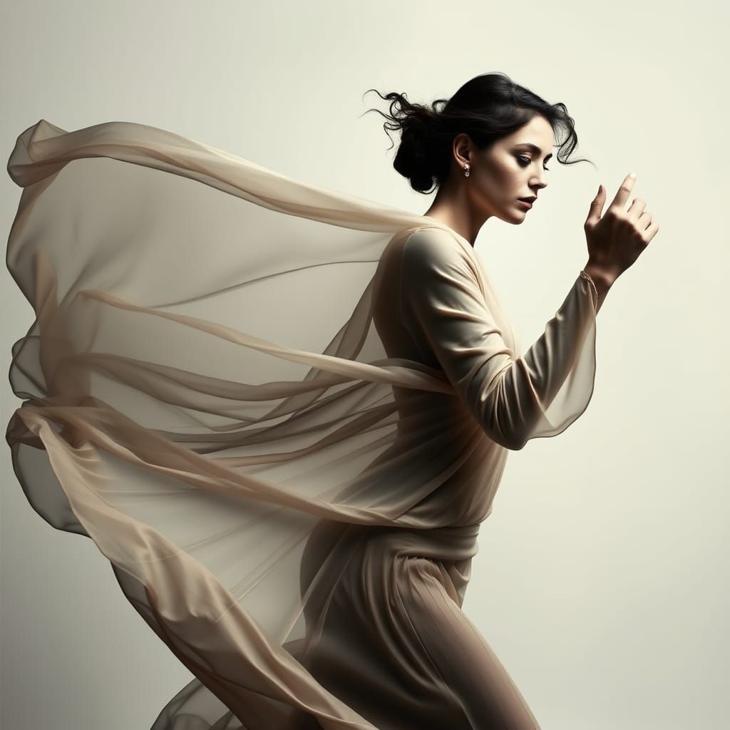 A Woman in Motion, Embodying Elegant Fluidity