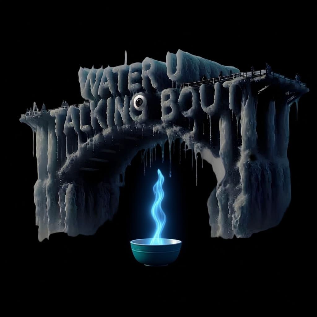 Water Droplets Spell Message Above Bridge to Nowhere