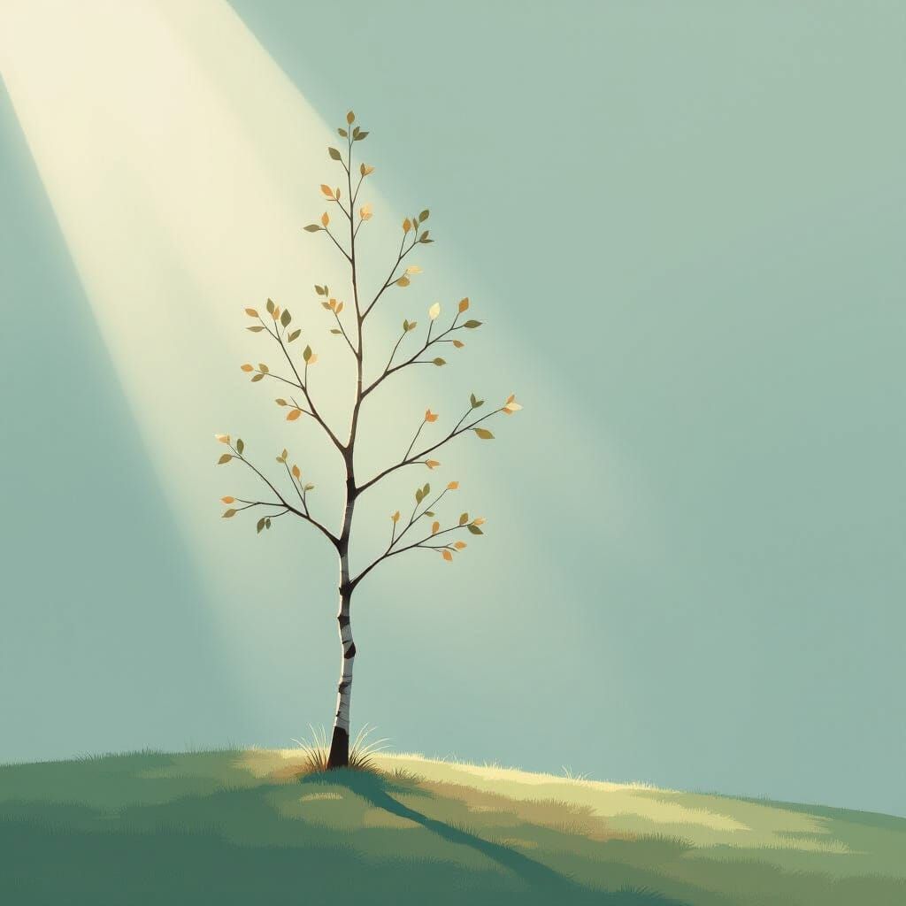 Delicate Sapling in Soft Morning Light
