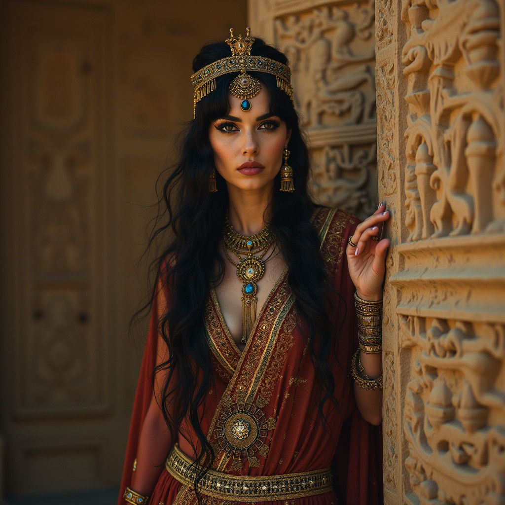 Theda Bara as Mesopotamian Goddess by Babylon Gate