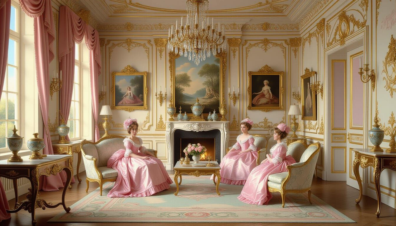 Rococo Masterpiece: Detailed Matte Painting