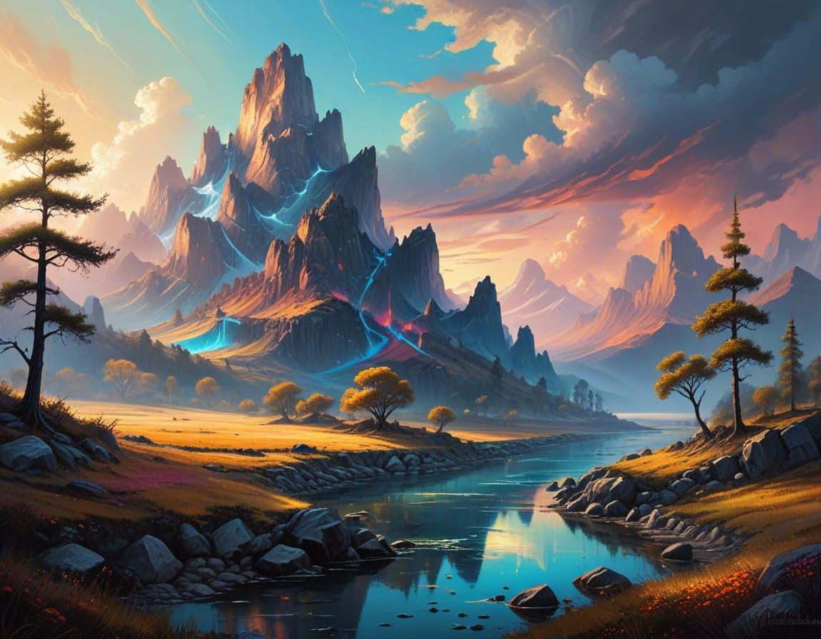 Ethereal Lightscapes in Dreamlike Surrealism