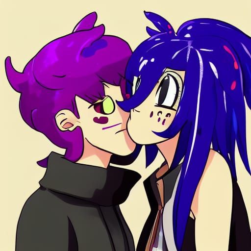 Inkling Kiss: A Gay Anime-Style Splatoon Scene