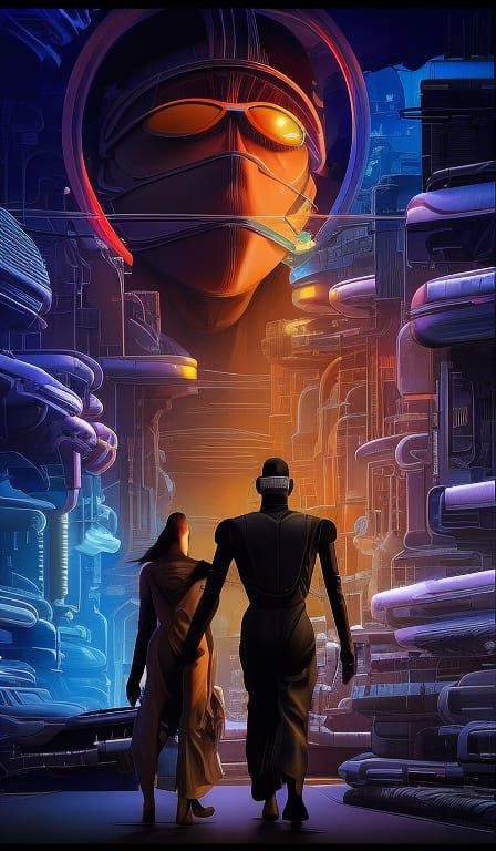 Cyberpunk Figure in Shades: A Cinematic Masterpiece