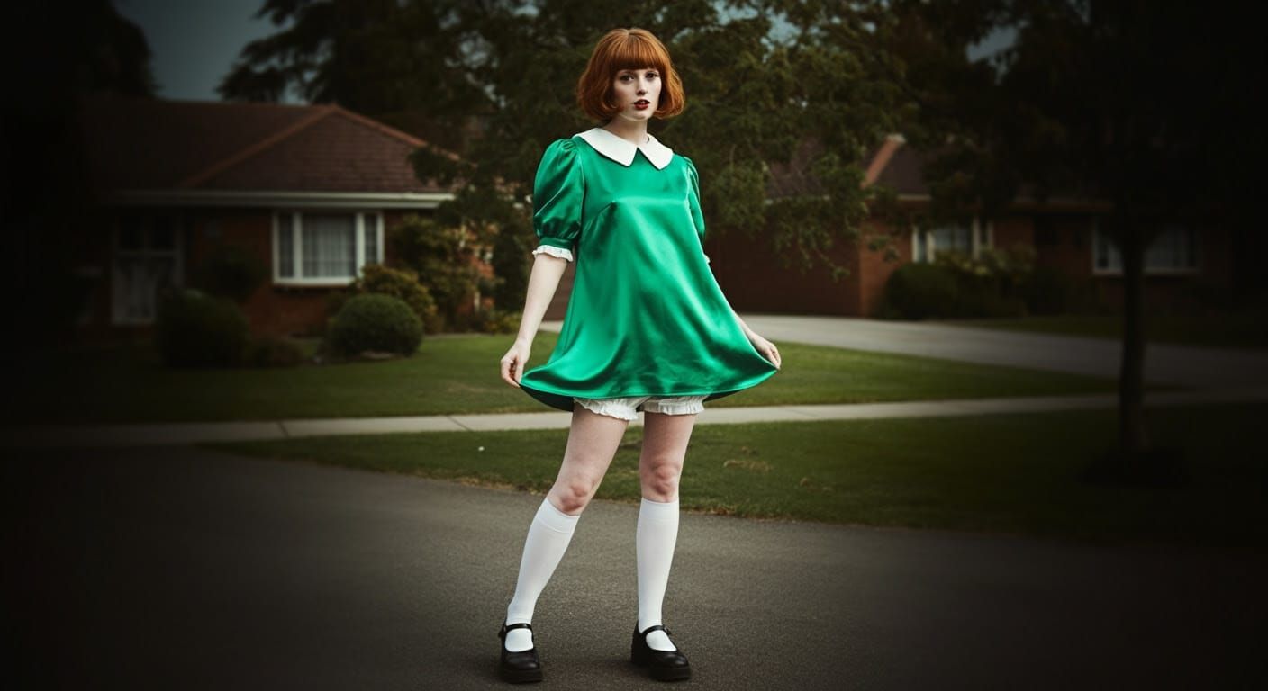 Ginger-Haired Woman in 1970s Giallo Cinema Style