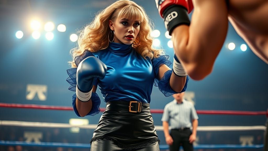 Surreal Portrait of a Boxer in Action, in Photorealistic Sty...