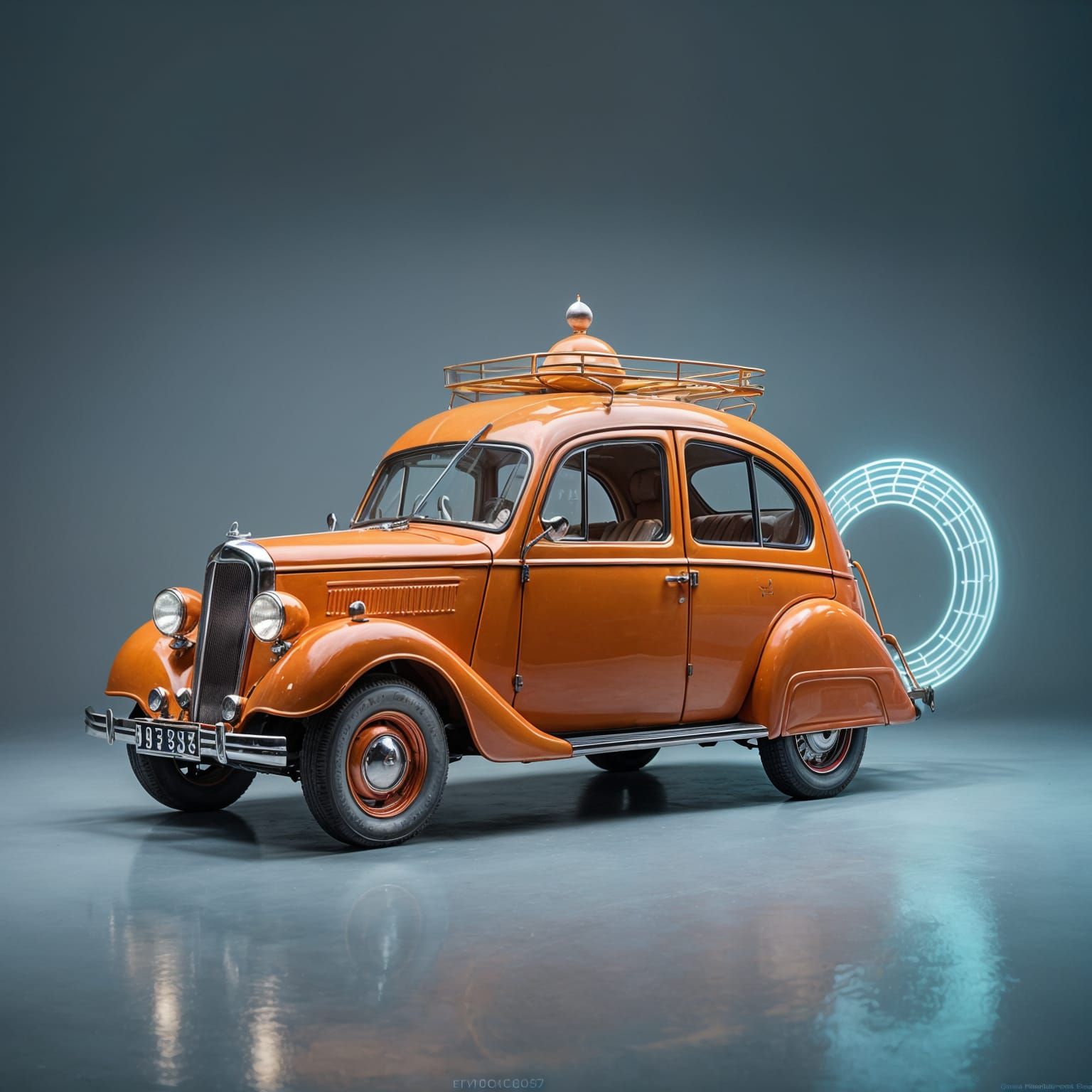 Futuristic Cinderella Carriage with Neon Lights