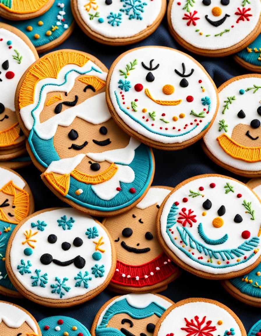 Sugary Winter Scenes Embroidered in Vibrant Imperial Colors