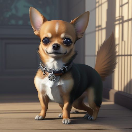 Caramel Chihuahua Exudes Joy with Precise 3D Anime Art