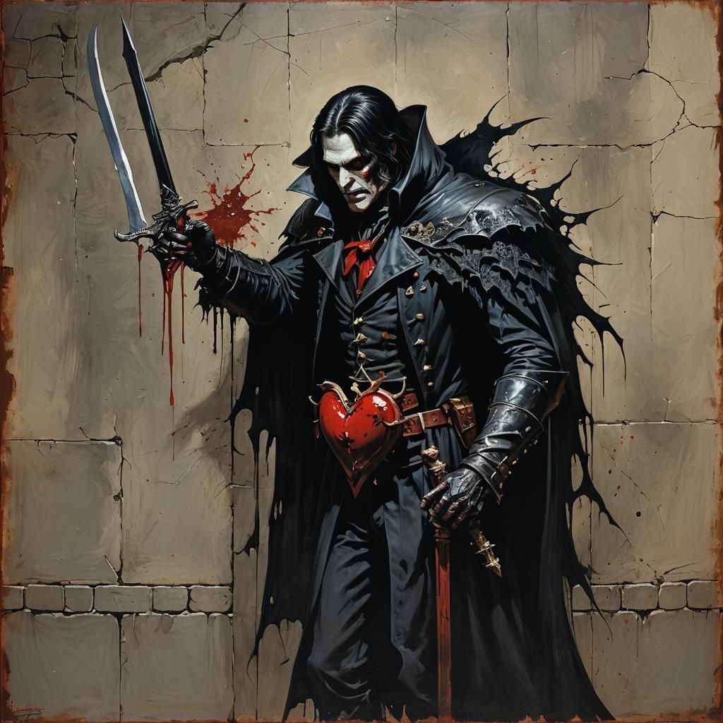 Vampire Hunter Stakes Vampire in Sinister Scene