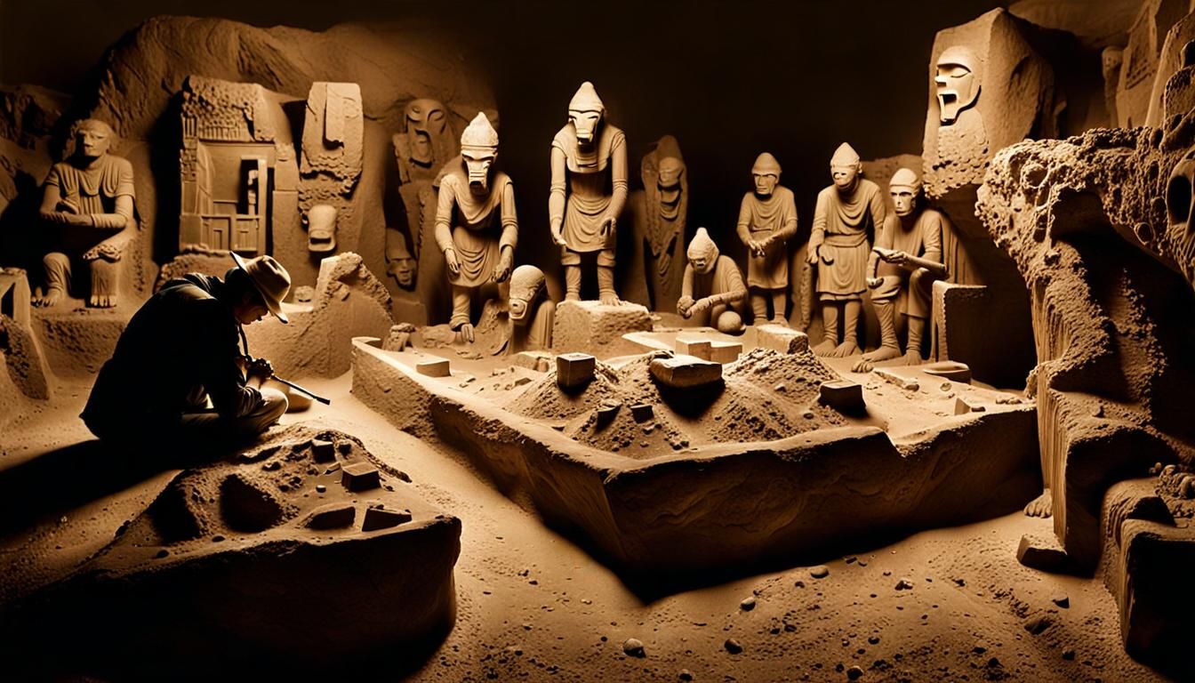 Archaeologists Discover Ancient City in Sepia Photograph