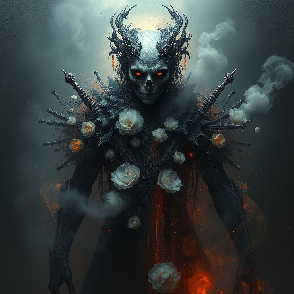 Ethereal Fantasy Scene in Encaustic Style