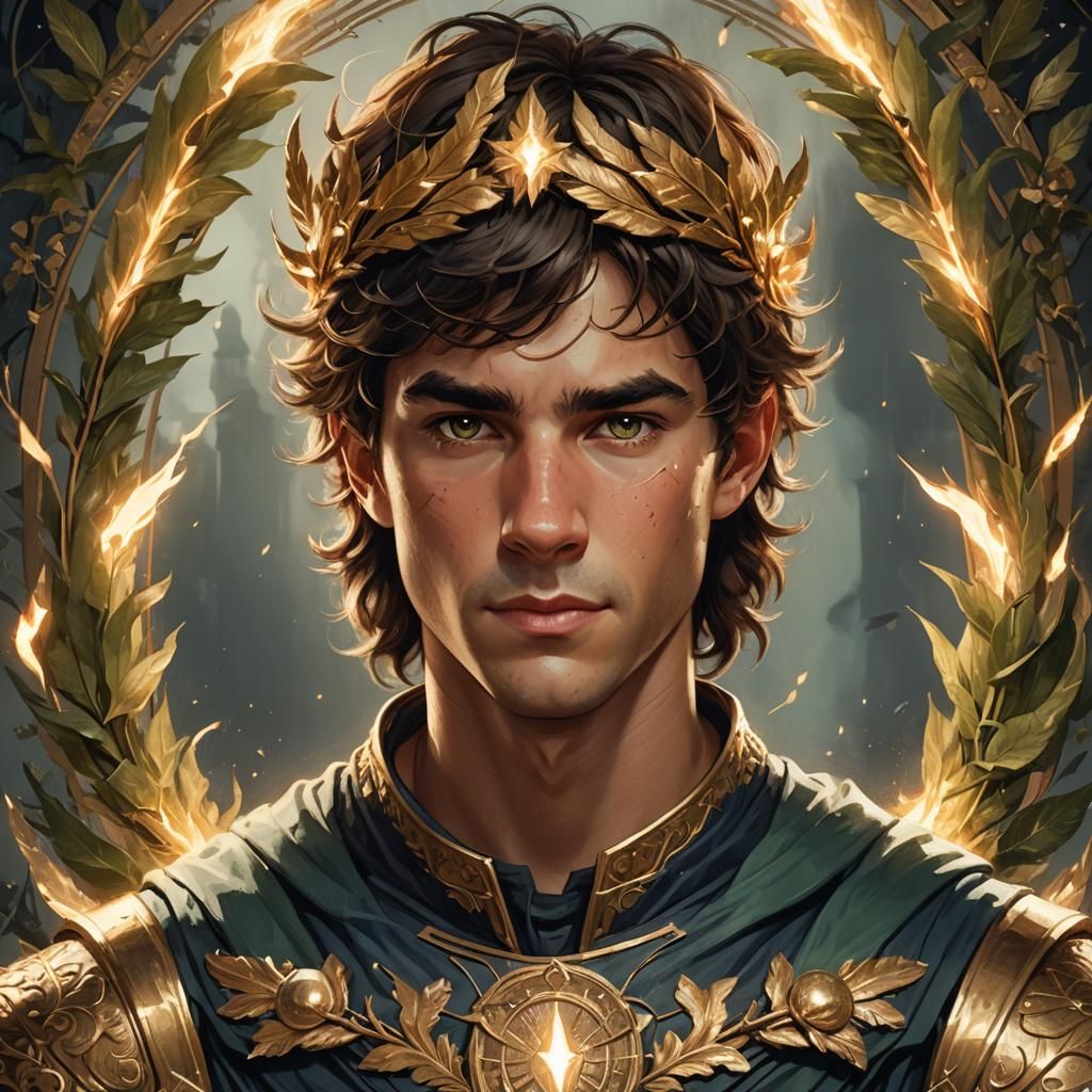 Percy Jackson: Baroque Fantasy Portrait in Art Nouveau Style