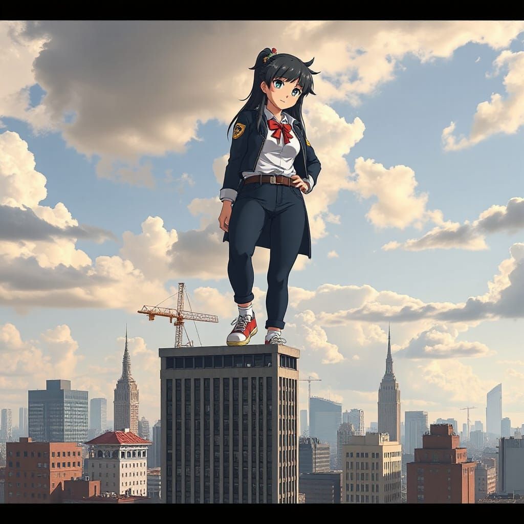 Giantess in Miniature City