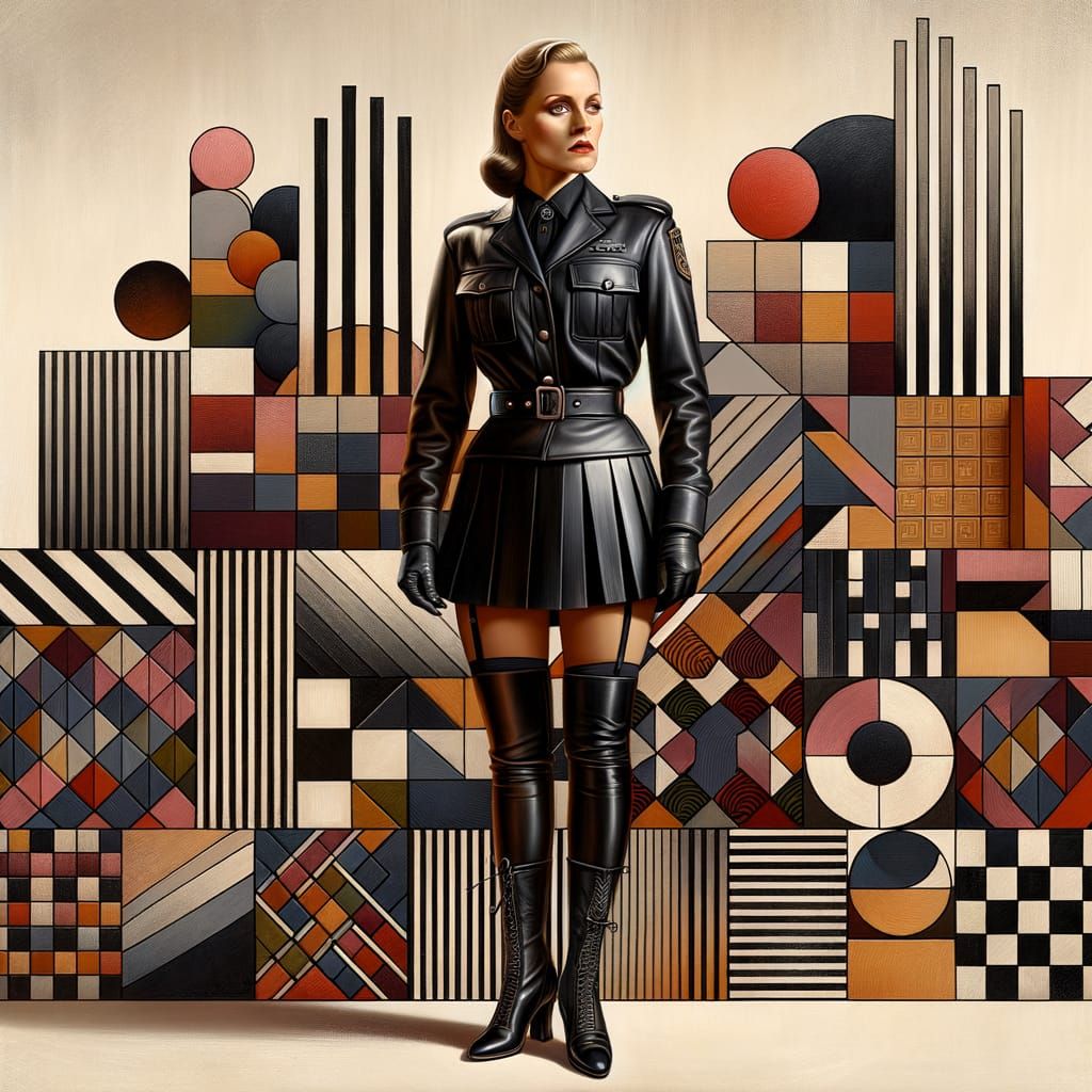 Nordic Actress as Warden in Abstract Art
