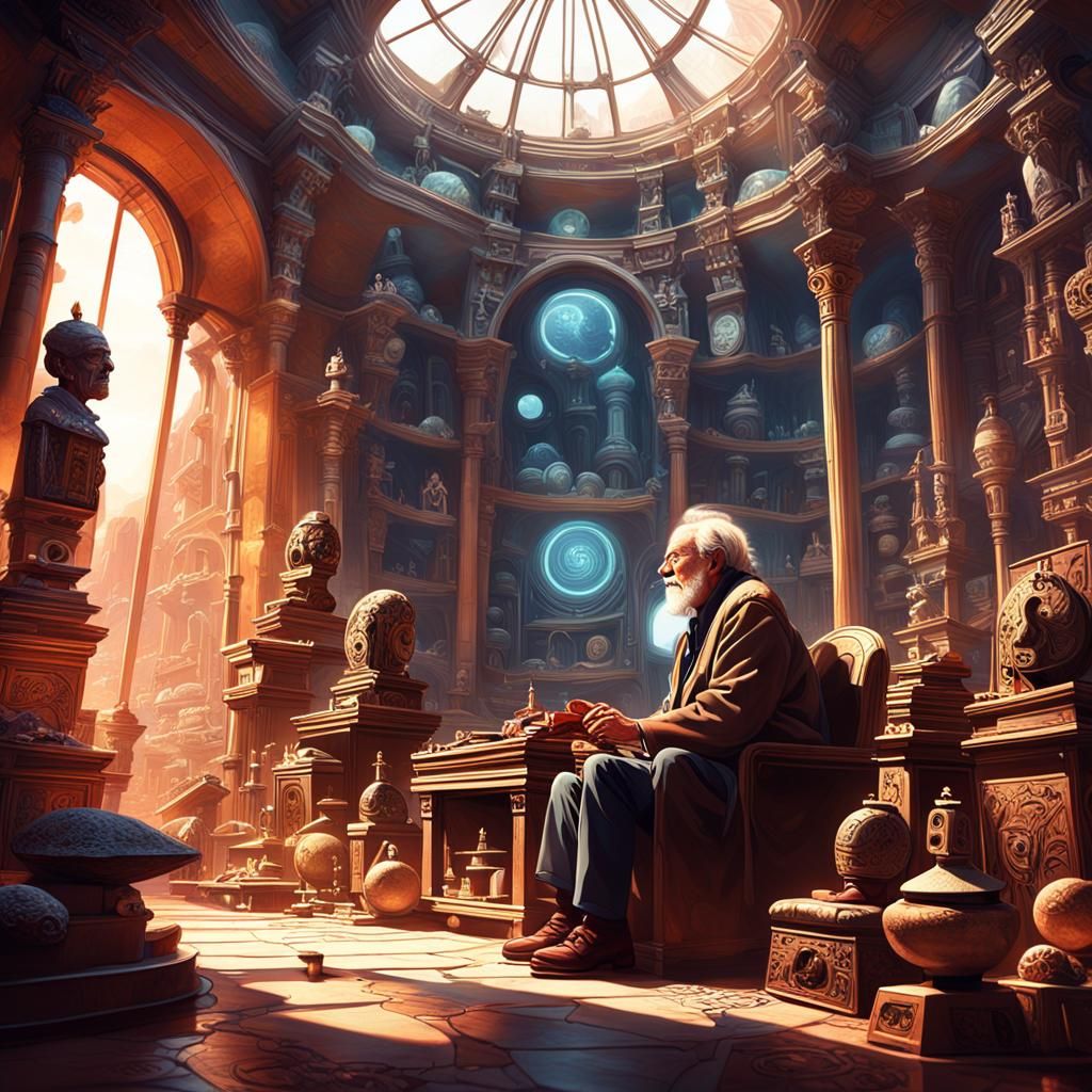 Nostalgic Memories: Cinematic Digital Painting of Old Man