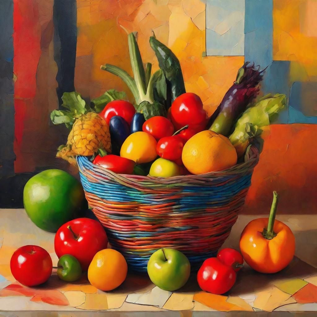 Surrealist Still Life: Elephant Basket of Fruit