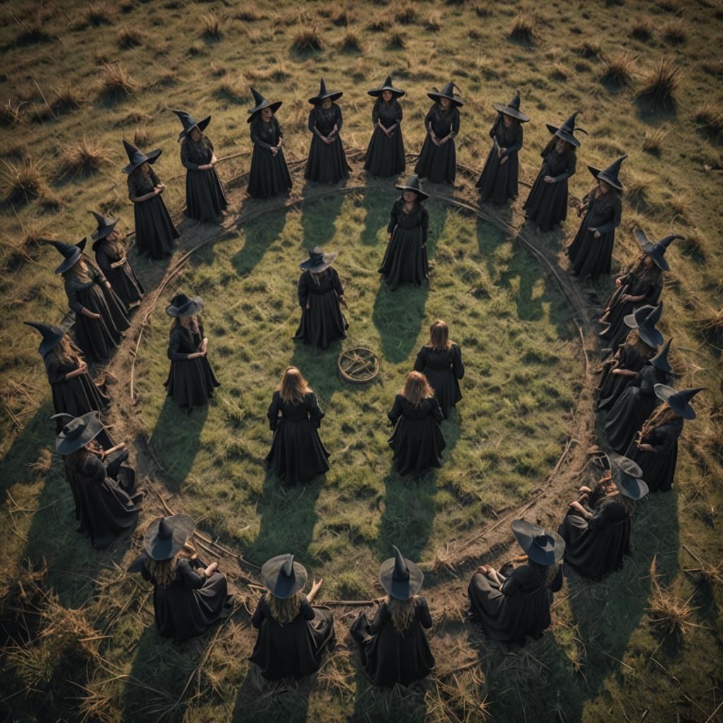 Witches Circle in a Field: Hyperrealistic HDR Image