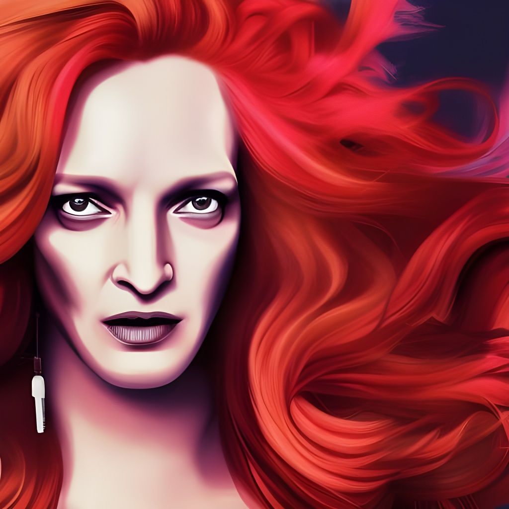 Hyperrealistic Portrait with Samurai Swords