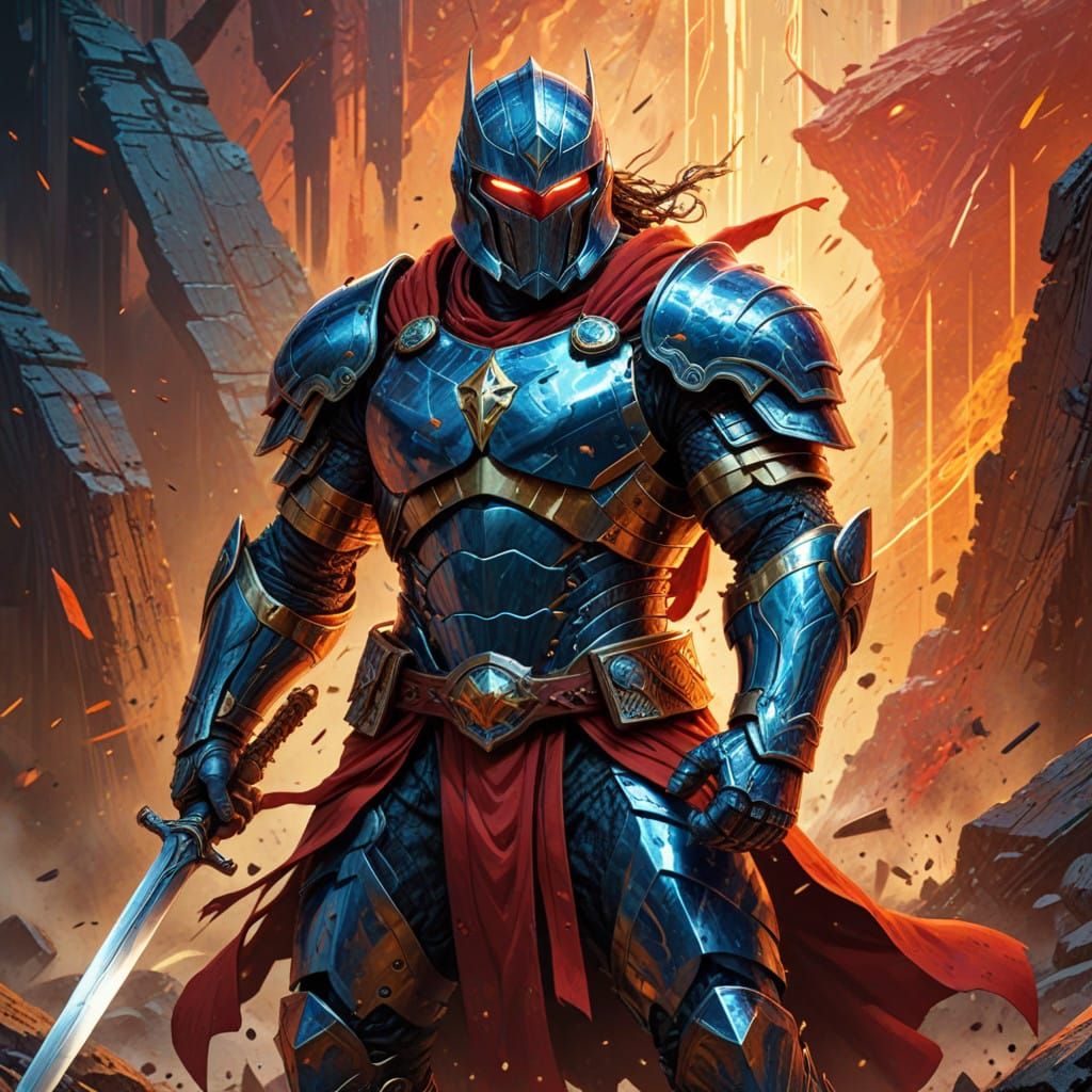 Heroic Kroinos, Legendary Warrior in Epic Comic Book Style