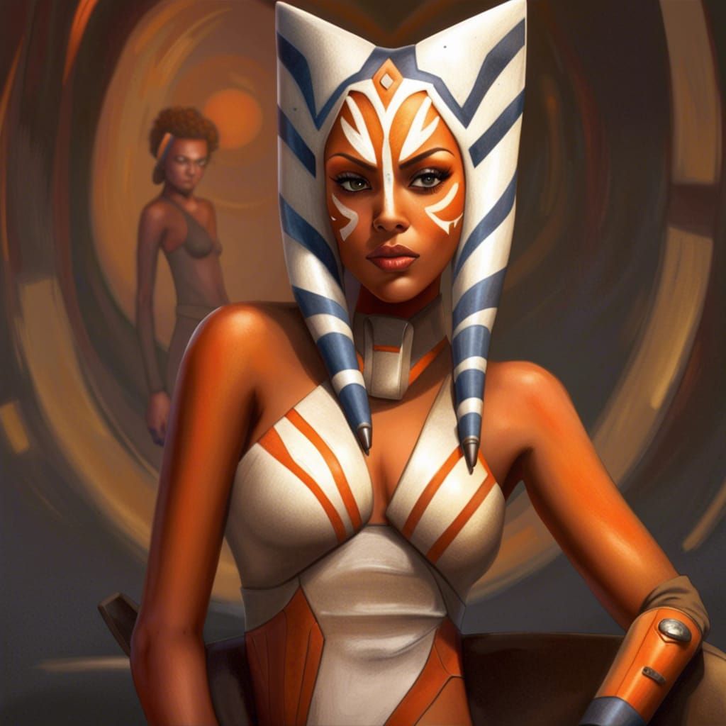 Hyperrealistic Flirty Portrait of Beautiful Ahsoka