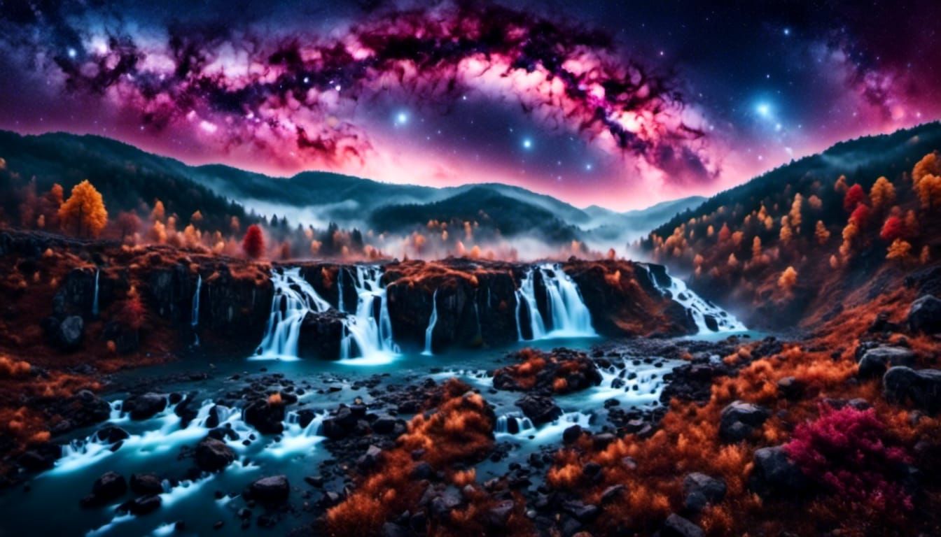 Endless Starfall from Night Sky in Cosmic Display