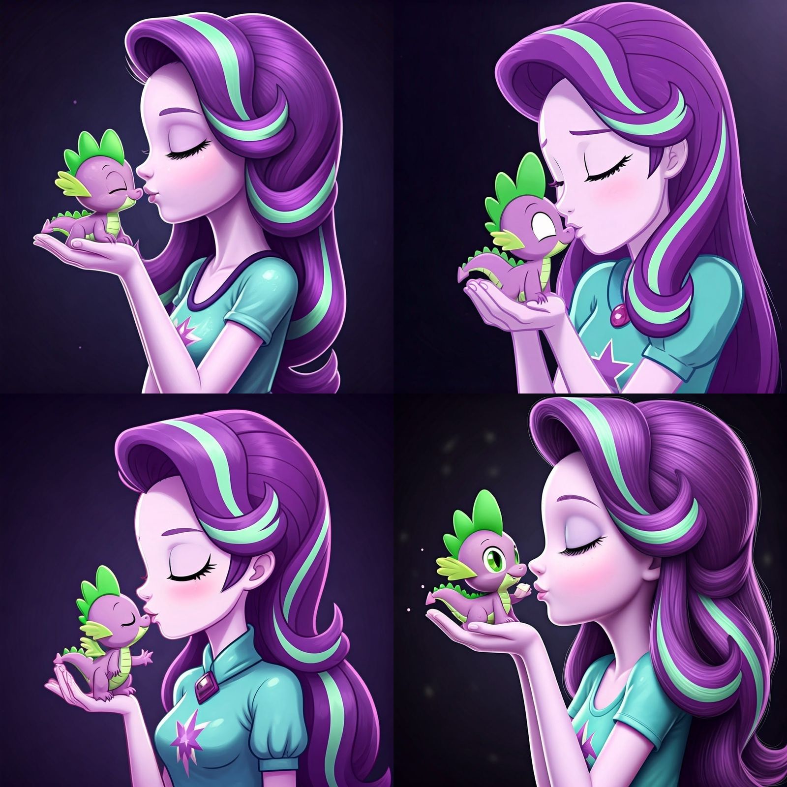 Starlight Glimmer and Tiny Spike Portrait